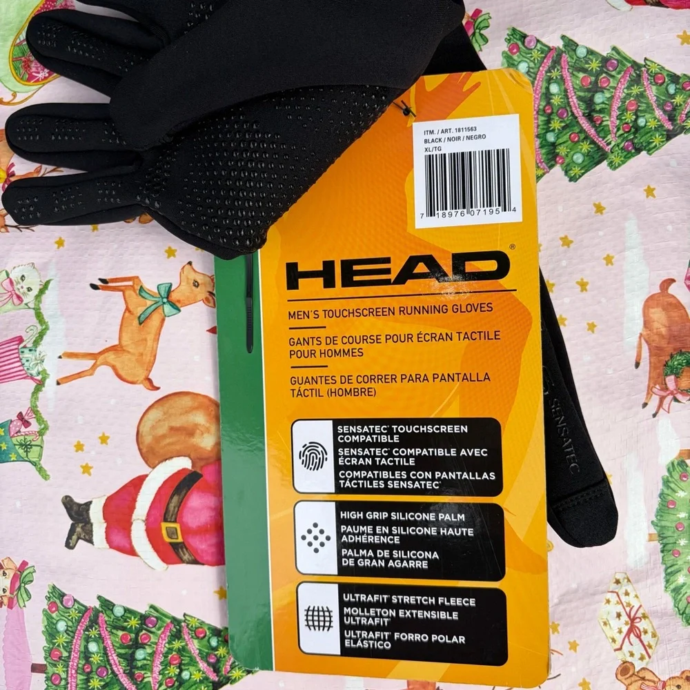 ❤️HEAD Touchscreen Running Gloves - Black New with tag Size XL - Picture 2 of 5